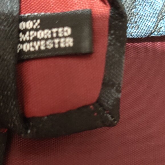 Vintage Windridge Mens Necktie Mervyns Abstract Grey Blue Black Red Retro Tie - Picture 5 of 6